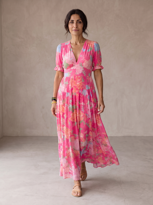Yoanne | Abito Midi a Fiori