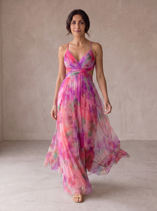 Camila | Incantevole Maxi-Abito con Stampa Floreale