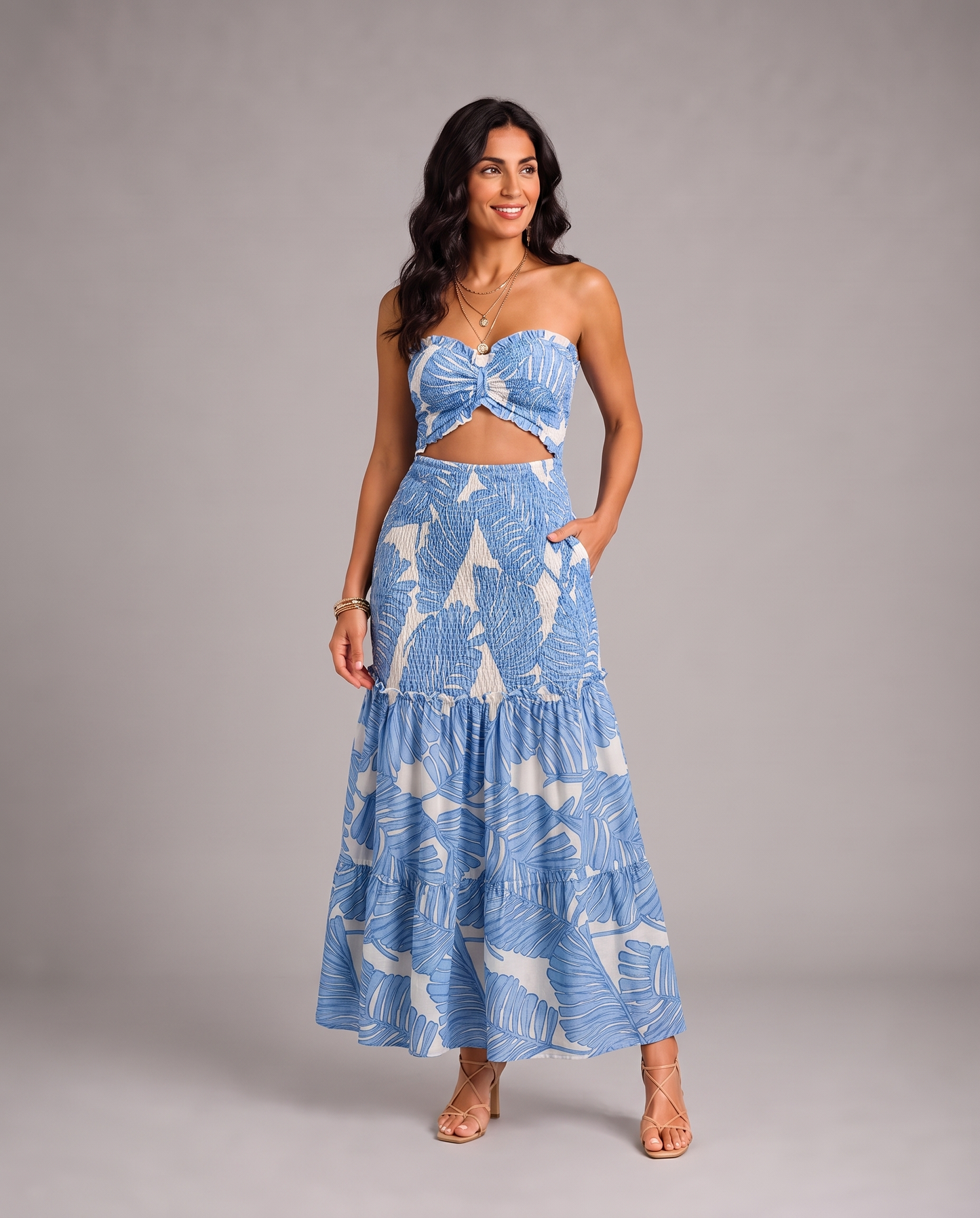 Alessia | Set Maxi Tropicale con Laccio Frontale