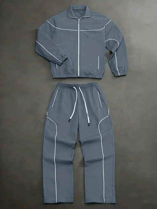 Leo – Chándal Track Piping Gris