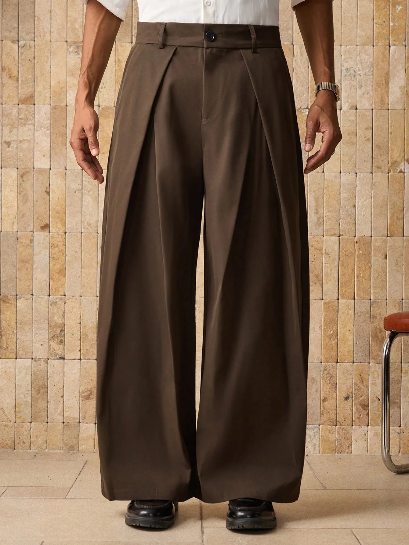 Pantalón Cargo Holgado – Bolsillos Plisados