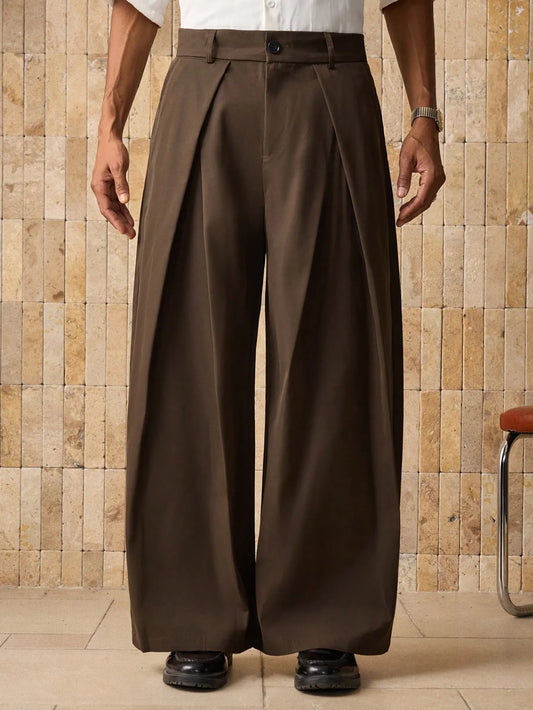 Pantalón Cargo Holgado – Bolsillos Plisados