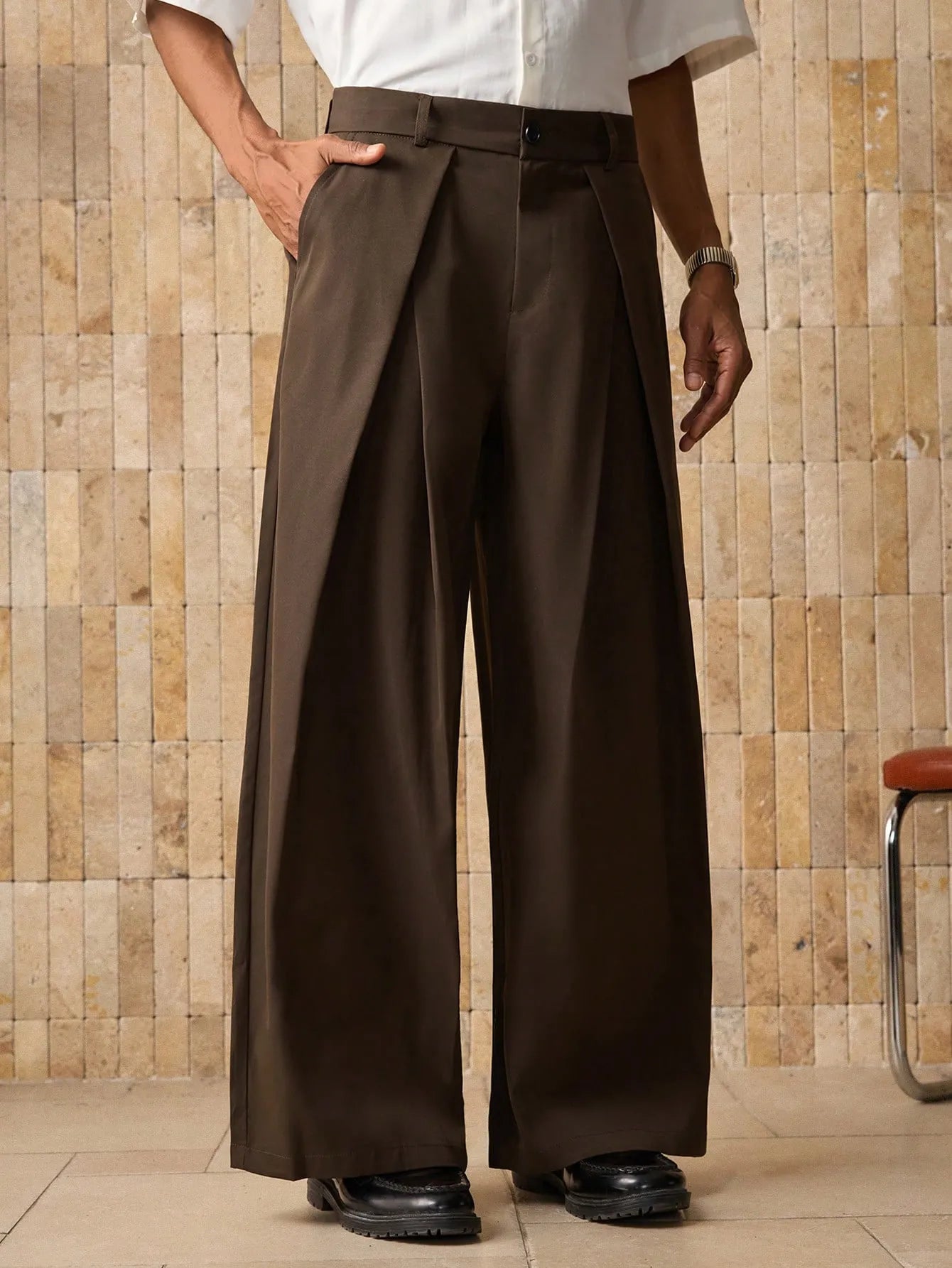 Pantalón Cargo Holgado – Bolsillos Plisados