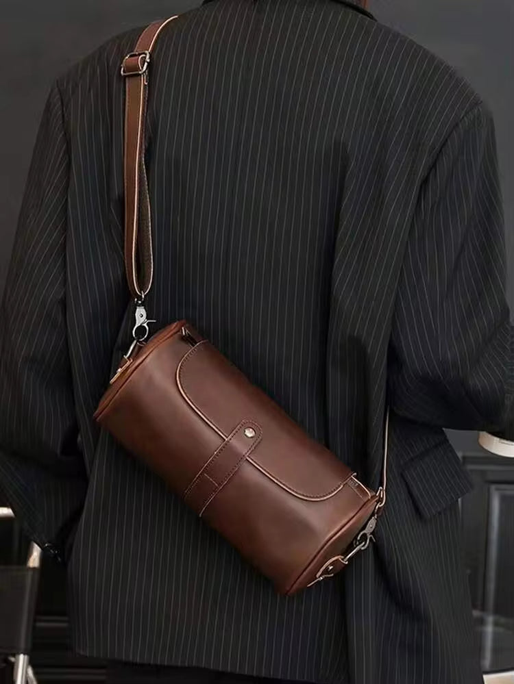 Bolso bandolera cilíndrico, bolso de viaje de negocio