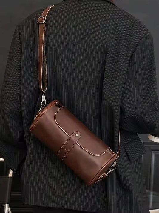Bolso bandolera cilíndrico, bolso de viaje de negocio