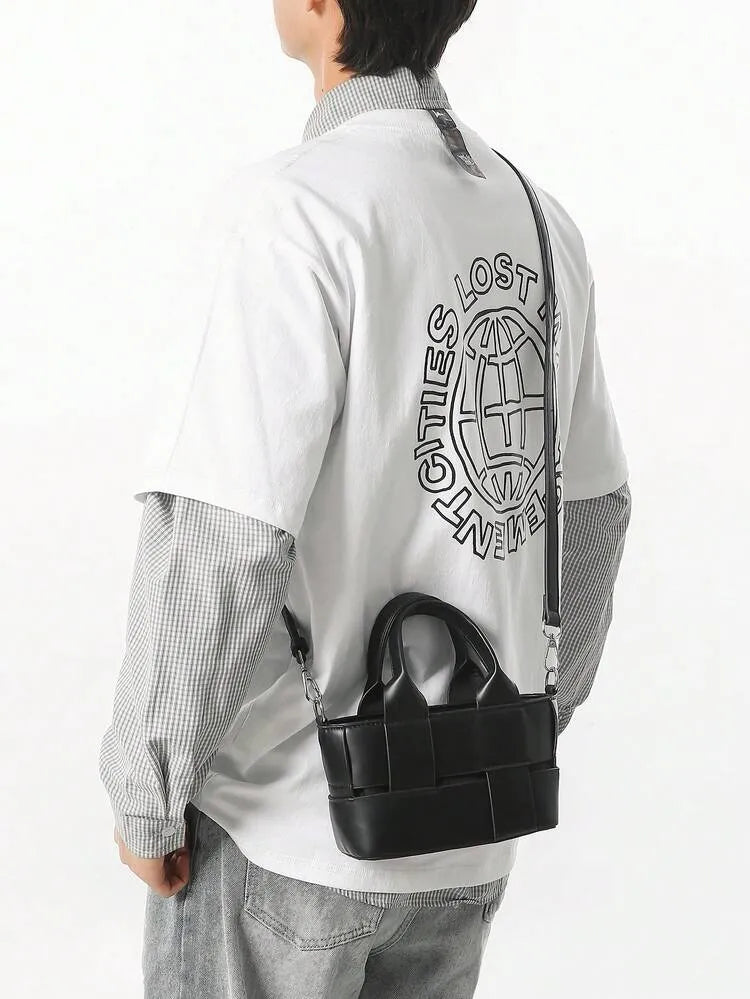 pequeño, bolso de mano, bolso de solapa impermeable de PU para negocios, billetera, bolso de almacenamiento unisex para negocios, adecuado para viajes de negocios, almacenamiento de artículos de tocador, bolsa de herramientas, gran capacidad,