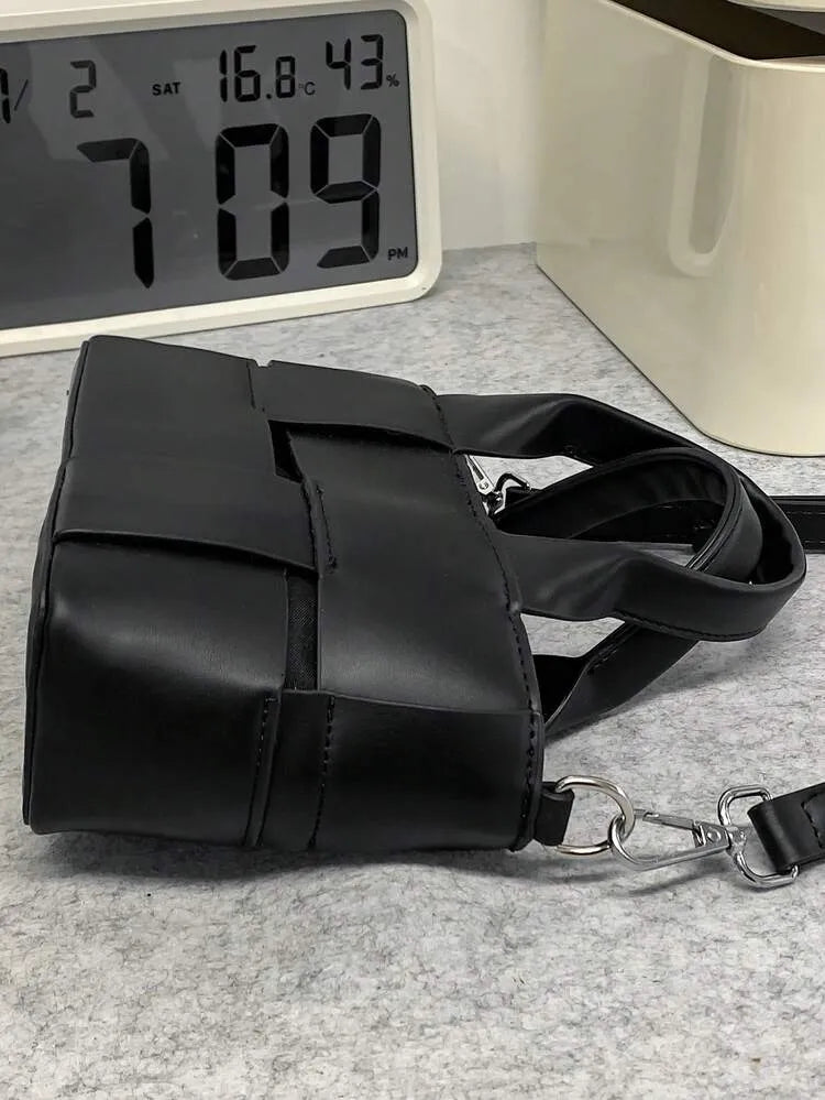 pequeño, bolso de mano, bolso de solapa impermeable de PU para negocios, billetera, bolso de almacenamiento unisex para negocios, adecuado para viajes de negocios, almacenamiento de artículos de tocador, bolsa de herramientas, gran capacidad,