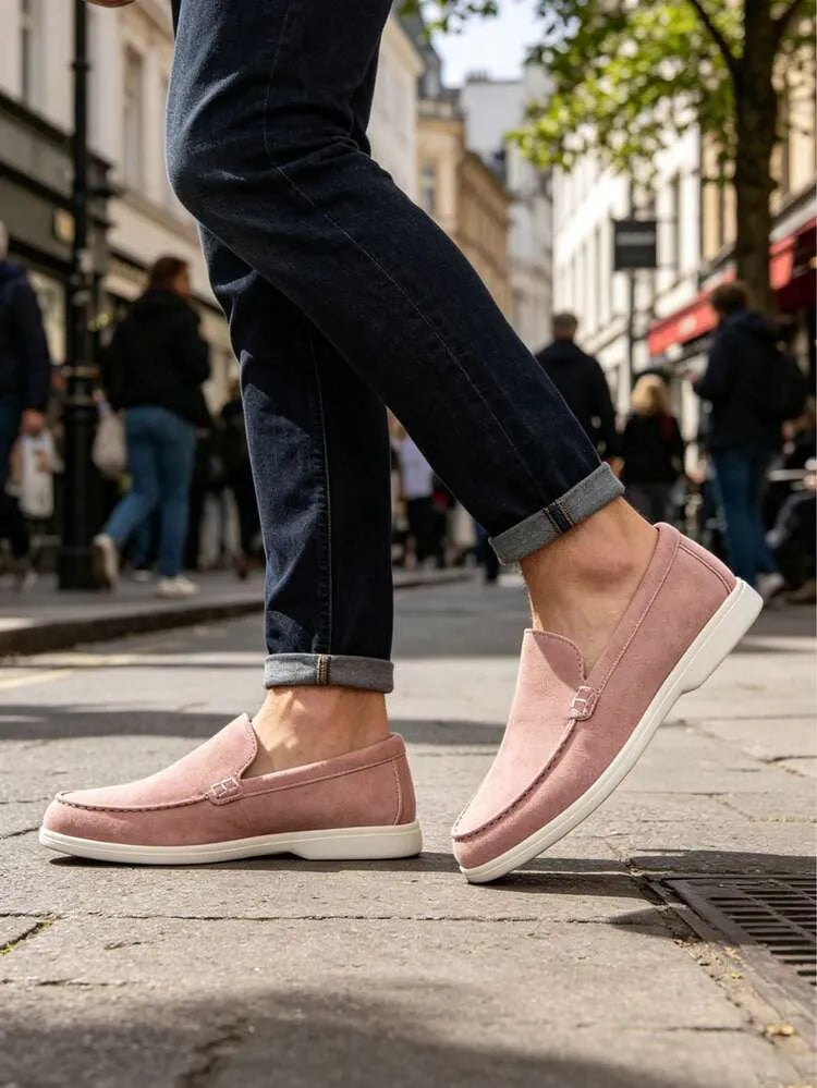 Mocasín Rosa Antique – Ante Slip-On