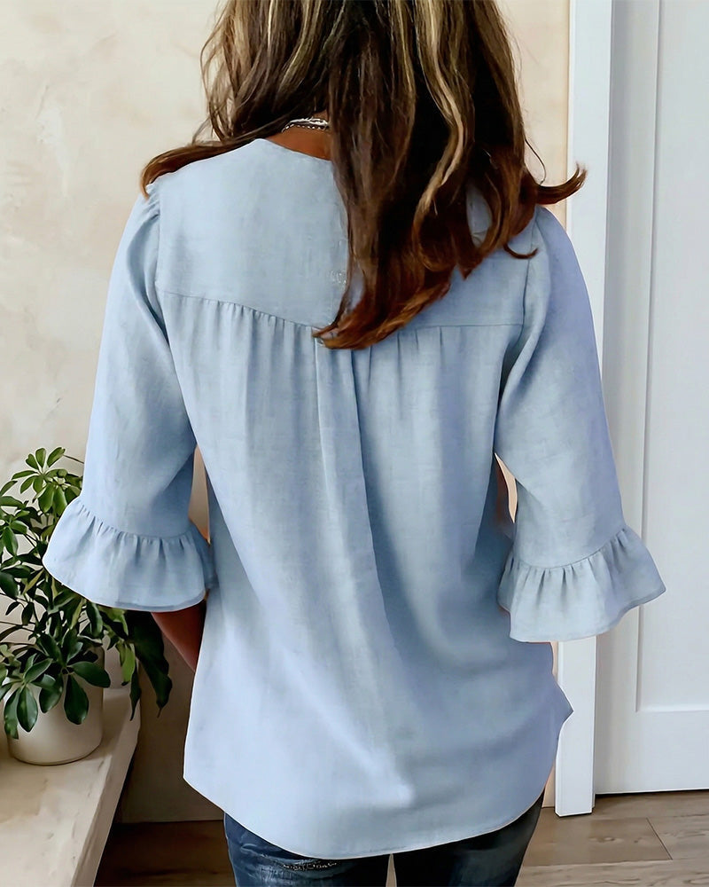 Noa | Blusa con volantes y botones