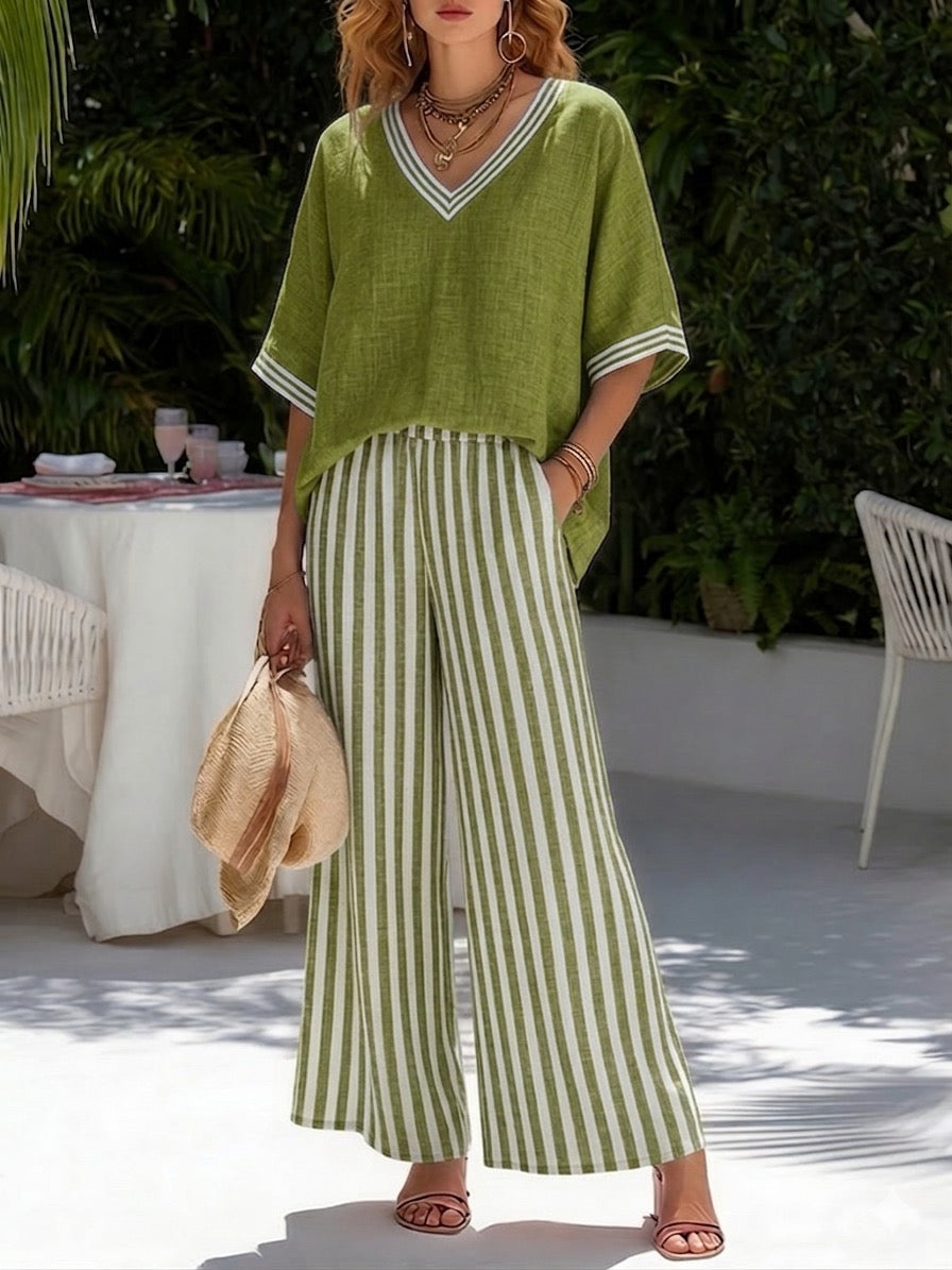 Alira | Set da Due in Lino a Righe