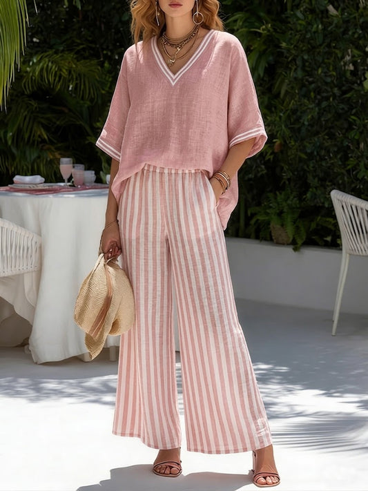 Alira | Set da Due in Lino a Righe
