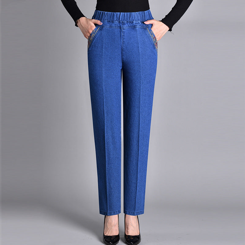 Luna | Jeans da donna con tasche laterali e vita elastica