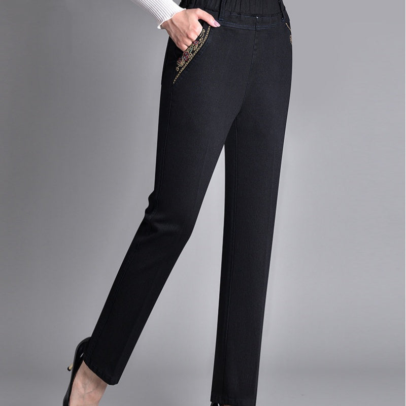 Luna | Jeans da donna con tasche laterali e vita elastica